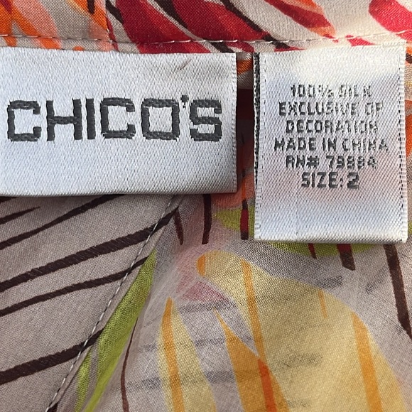 Chico’s silk open contemporary floral jacket L (12) - Picture 6 of 9